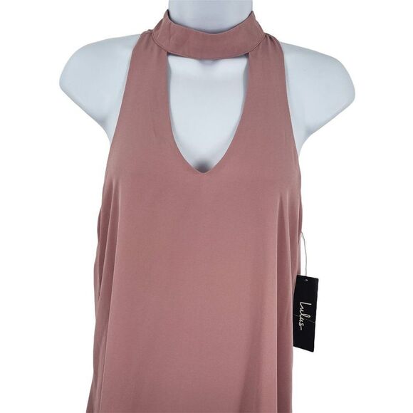 Lulu's Groove Thing Cut Out Sleeveless Mini Swing Dress Mauve 56-31LHD NWT - Picture 2 of 7